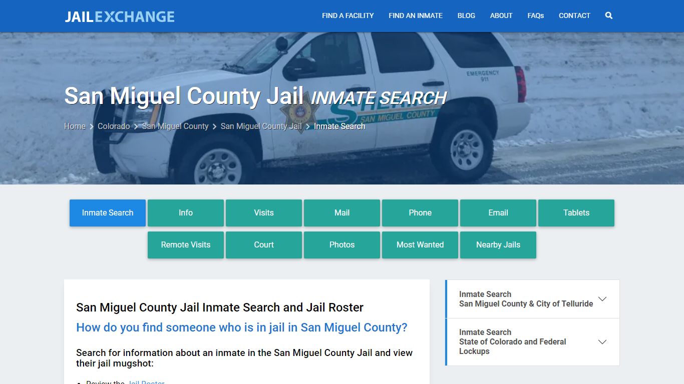 Inmate Search: Roster & Mugshots - San Miguel County Jail, CO